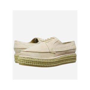 Rachel Comey Braided Reeves Platform Oxford Suede Espadrilles Thistle Beige